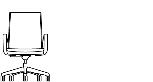 Mid Back Office Chair 61624 Line Drawing 