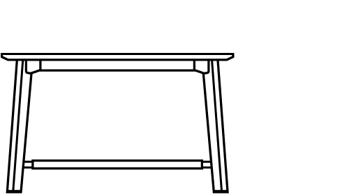 Awla Rectangle Counter Height Table 11042 Line Drawing 