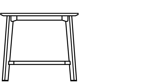 Awla Rectangle Bar Height Table 11051 Line Drawing 