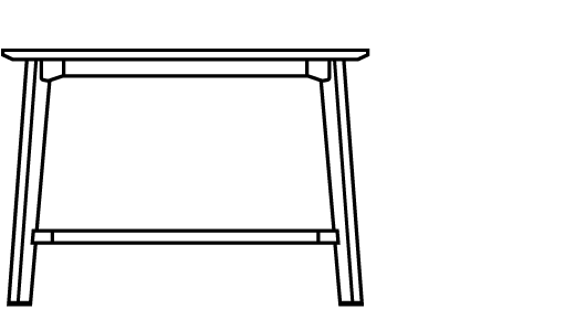 Awla Rectangle Bar Height Table 11052 Line Drawing 