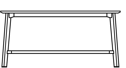Awla Rectangular Bar Height Table 11155 Line Drawing 
