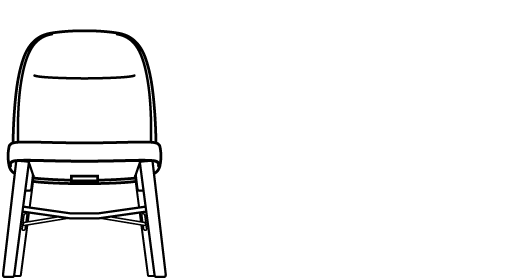 Collo Armless Lounge Chair 10163 Line Drawing 