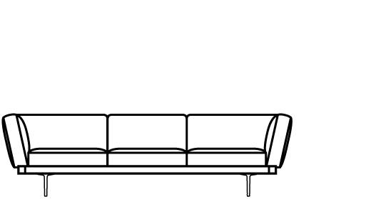 Garner Sofa 75650 Line Drawing 