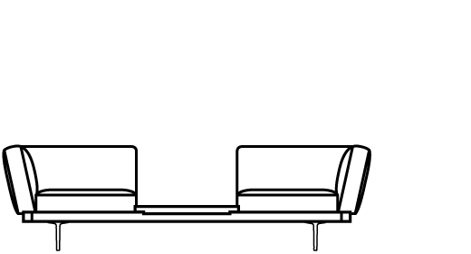 Garner Sofa with Square Table 75655 Line Drawing 