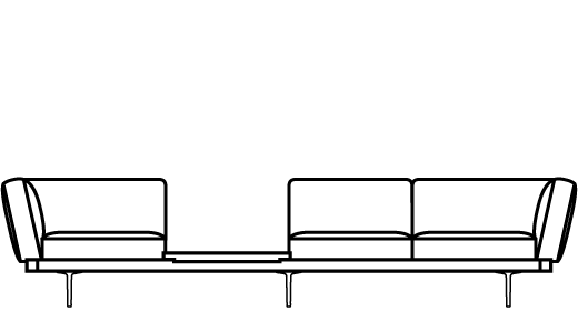 Garner Sofa with Square Table 75957 Line Drawing 