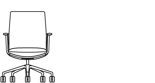 Orign Mid Back Office Chair 72135 Line Drawing 