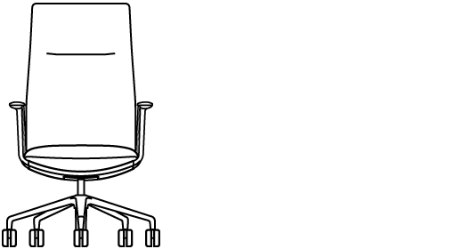 Orign High Back Office Chair 72225 Line Drawing 