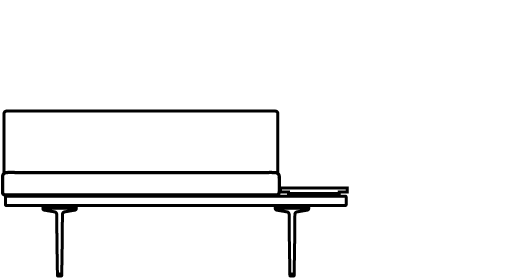 Parlez Bench with Rectangular Table 70126 Line Drawing 