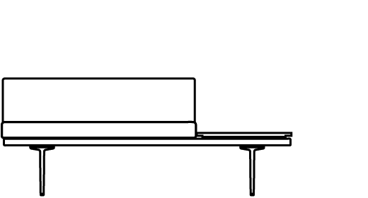 Parez Bench with Square Table 70221 Line Drawing 