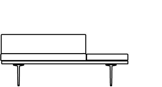 Parlez Bench with Square Cushion 70223 Line Drawing 