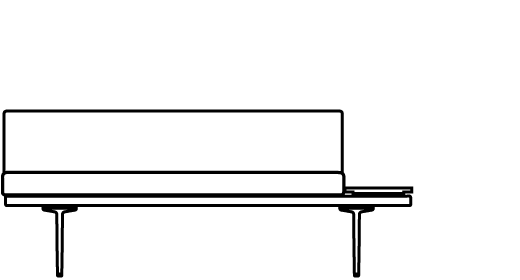 Parlez Bench with Rectangular Table 70226 Line Drawing 