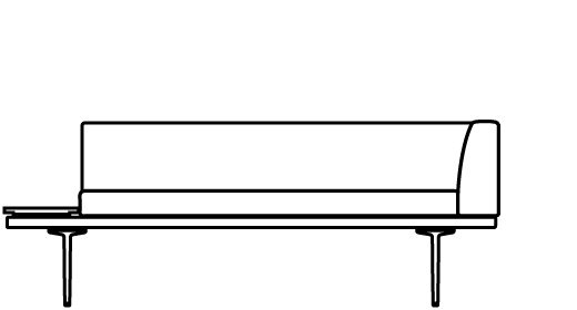 Parlez Corner Bench with Rectangular Table 70537 Line Drawing 
