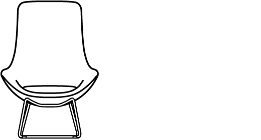 Ponder High Back Chair 68713 Line Drawing 