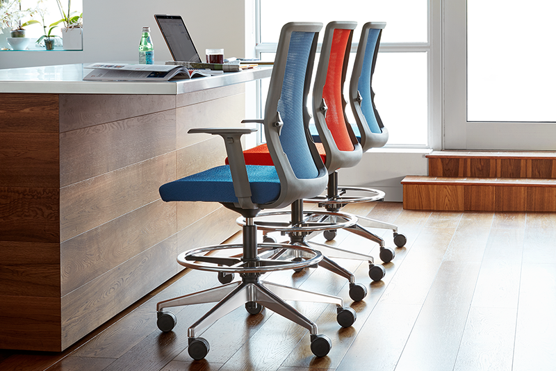 6C task chairs with stool at counter
