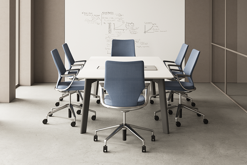 Swurve conference chairs with Awla conference table