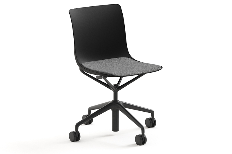 EPIX 76223 Side chair, plastic shell with seat pad, 4-star aluminum base