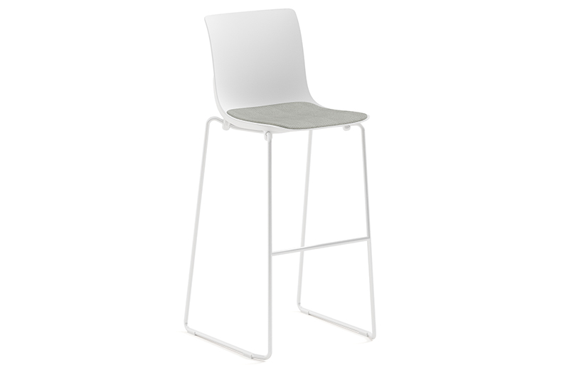 EPIX 76224 Bar stool, plastic shell with seat pad, sled base
