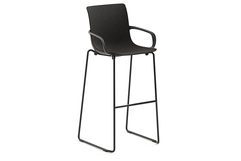 EPIX 76234 Bar stool, plastic shell with arms, sled base
