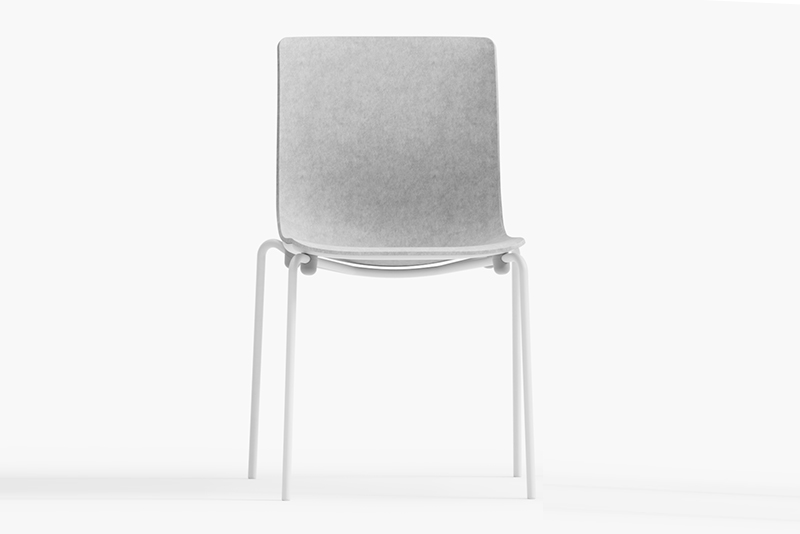 Epix 76210 Side chair, formed felt shell, 4-leg steel base