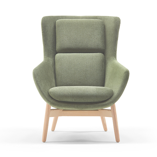 Ellaby mid back lounge chair with ash base