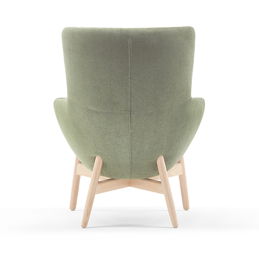 Ellaby mid back lounge chair with ash base back view