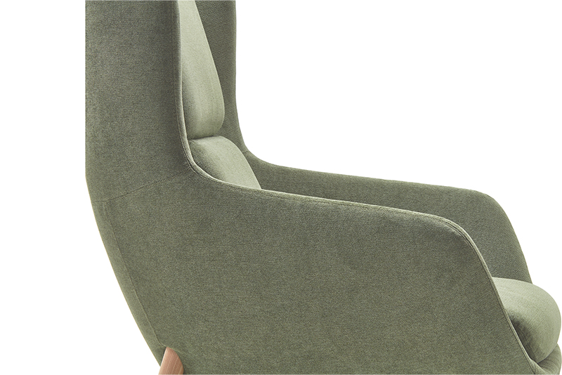 Ellaby mid back lounge chair with ash base details
