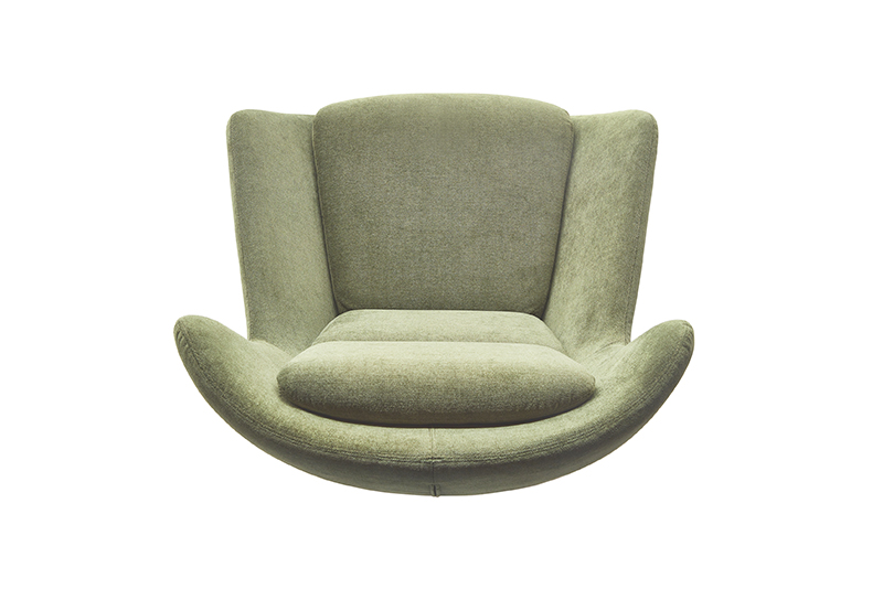 Ellaby mid back lounge chair with ash base overhead view