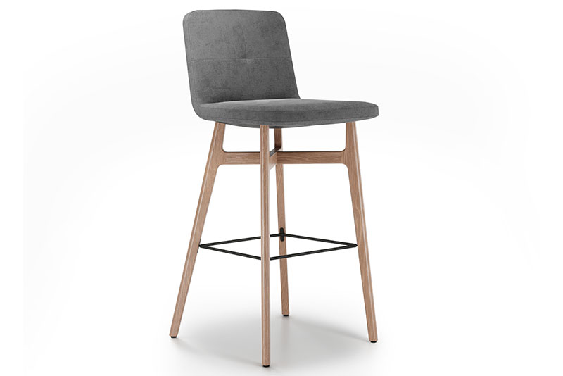 Swav bar stool on ash base