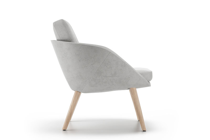 Symm low back lounge chair with ash base