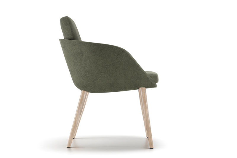 Symm side chair with ash base