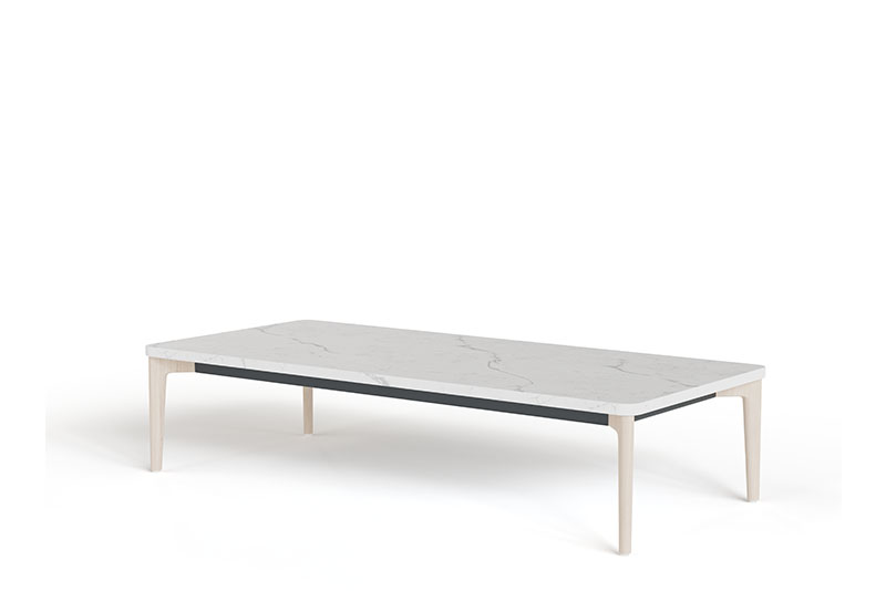 Symm rectangle occasional table with ash base