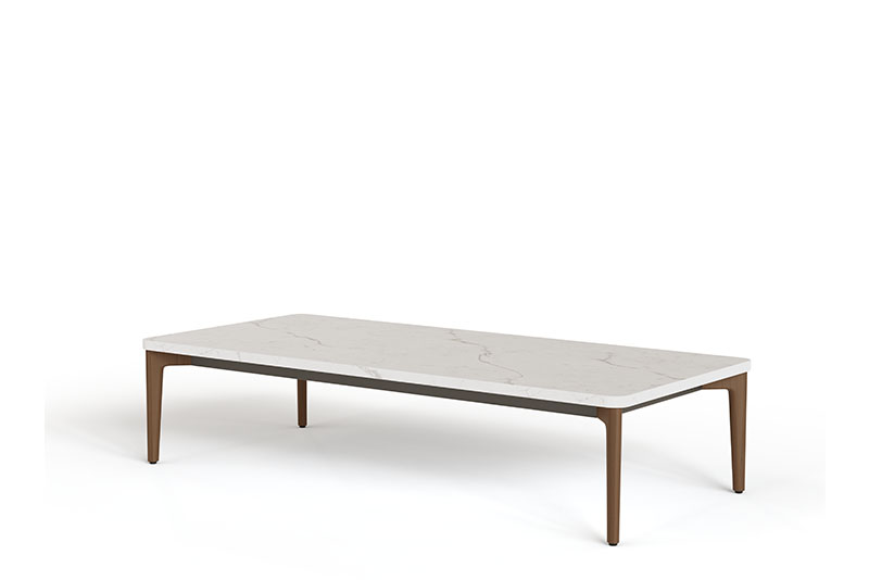 Symm rectangle occasional table with walnut base
