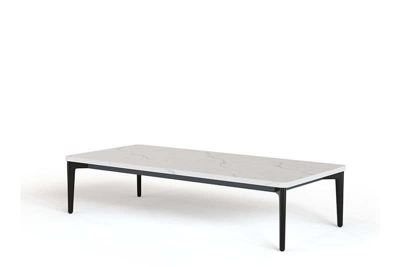 Symm rectangle occasional table with aluminum base