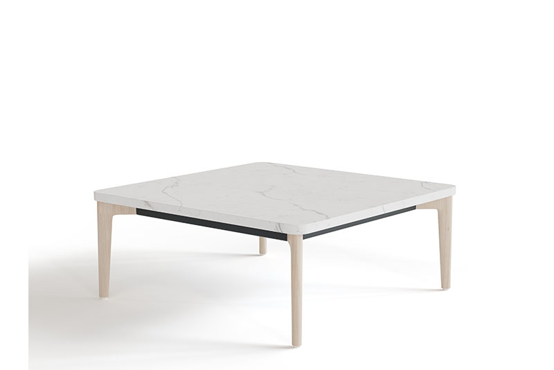 Symm square occasional table with ash base
