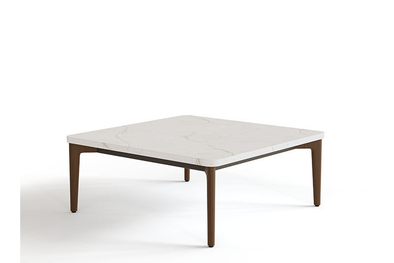 Symm square occasional table with walnut base