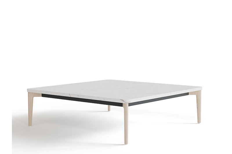 Symm square occasional table with ash base