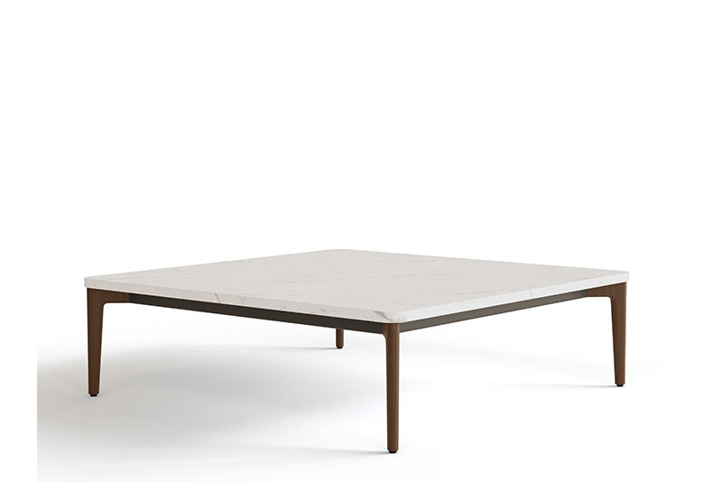 Symm square occasional table with walnut base