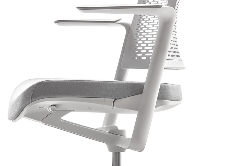Foryu Task and Conference chair in white on a white background