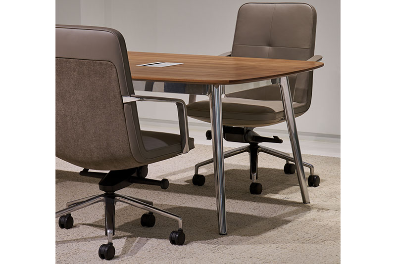 Swav mid back conference chairs around the Syz conference table