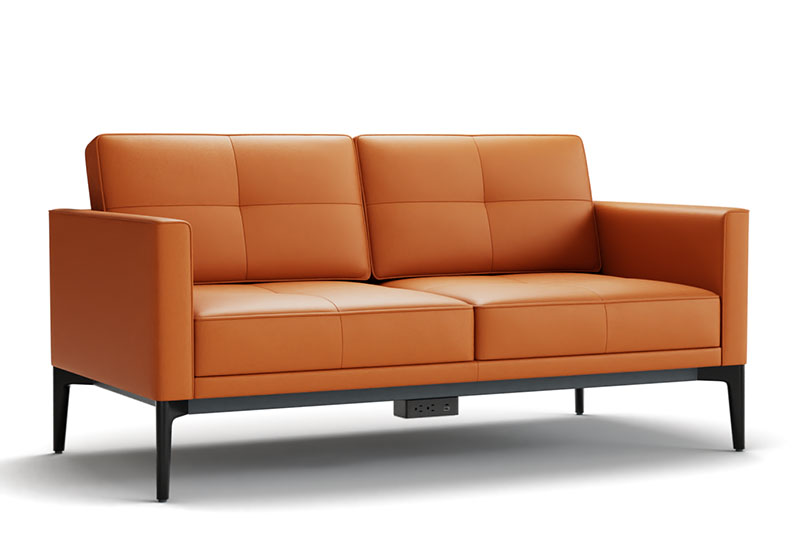 Symm 2 seater sofa with power on a white background